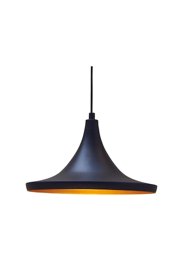 Mylights Metal Siyah Içi Sarı Metal Sarkıt Avize 27 Cm