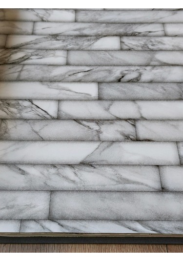 3 Boyutlu Mermer Görünümlü Taş Desenli Silinebilir Duvar Kağıdı 5 M² Diğer
