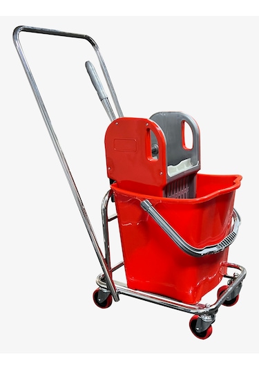 Mck Plus Tek Kovalı Krom Temizlik Arabası Paspas Arabası Temizlik Seti