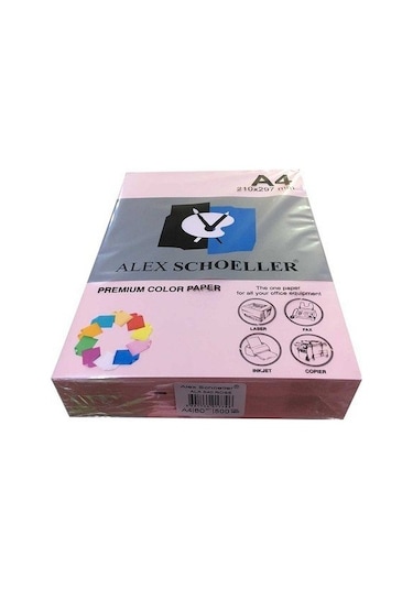 Alex 540 Renkli Fotokopi Kağıdı A4 500 Adet Açık Pembe