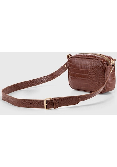 Kadın Timsah Derisi Görünümlü Çapraz Çanta 219 001