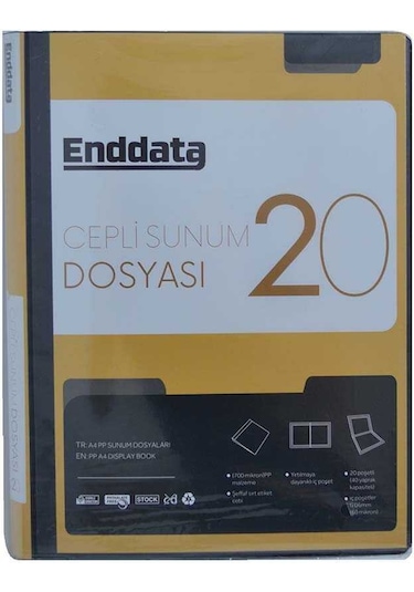 Enddata Ön Cepli Sunum Dosyası 20'li Siyah 1220-3