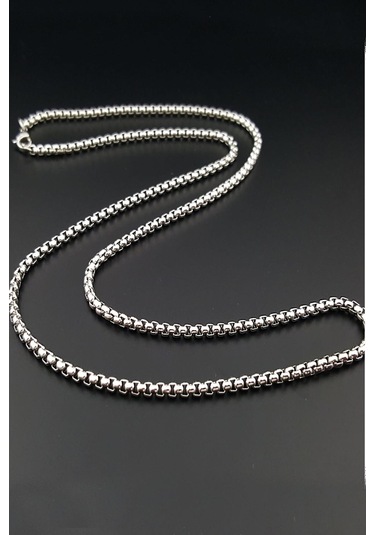 Pigado 316l Paslanmaz Çelik Zincir Erkek Kolye 70 Cm Gri