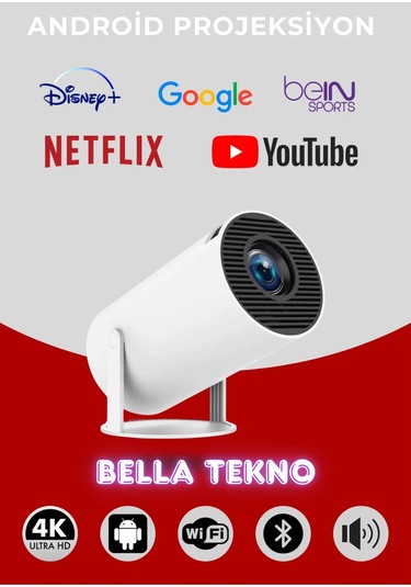 Taşınabilir Android Projektör, Wi-fi, Hdmı, Usb Girişli, Renkli Ekranlı Eğlence Cihazı-131260