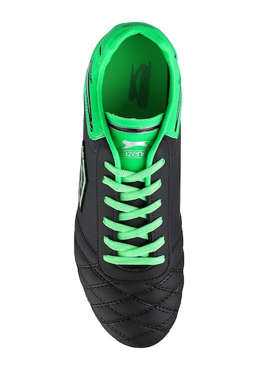 Slazenger HUGO KR Erkek Halı Saha Siyah - Yeşil Futbol Ayakkabısı