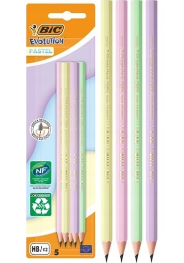 Bic Evol Kurşun Kalem Pastel Renk Hb - 5 Adet