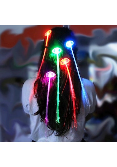 2 ADET HAİR FİBER OPTİC LED IŞIKLI SAÇ LED LİGHT UP IŞIKLI TOKA PİLLİ LED IŞIKLI SAÇ FİBER OPTİK SAÇ