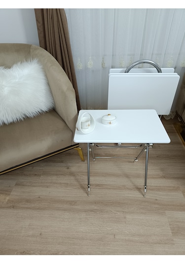 Çanta Zigon Sehpa,4'lü Sehpa, Zigon Sehpası, Mdf Mebran - Beyaz