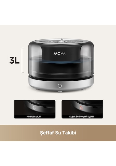MOVA WF20 Pro Evcil Hayvan Su Pınarı 3L Kapasite Paslanmaz Çelik Ultra Sessiz