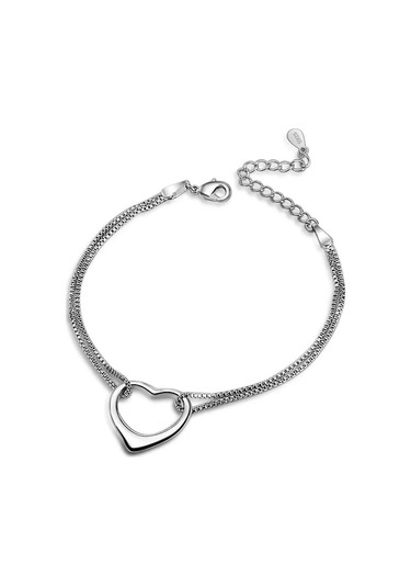 925 Ayar Gümüş Kalp Bileklik