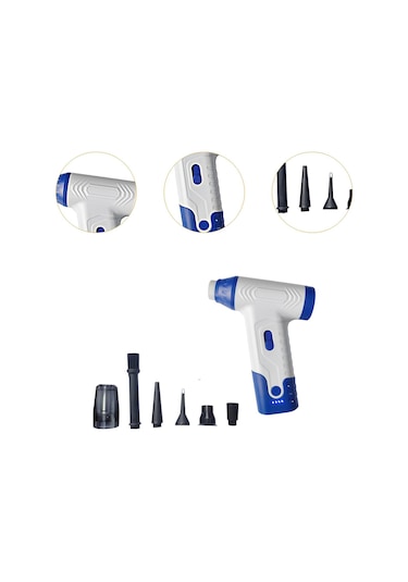 Suntek Araba Vakumu Ve Üfleyici 52m/s Ayarlanabilir Mavi