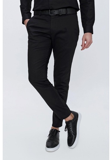 P 1112 Slim Fit Siyah Spor Pantolon Siyah