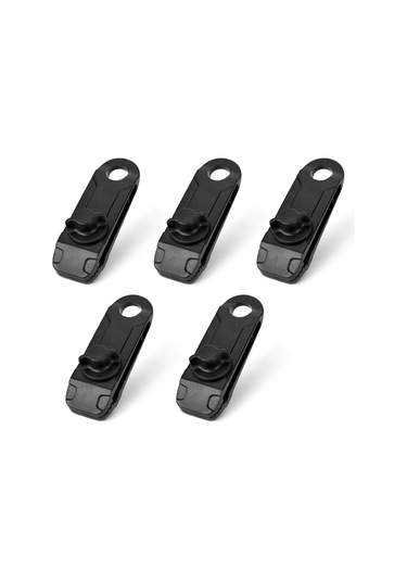 Tenfowee Siyah Nilon Kamperlik Klipsleri, 5 Adet, Güçlü Tutucu, Açık Hava, Çadır, Tente, Stormproof Tırpan Klembi Siyah