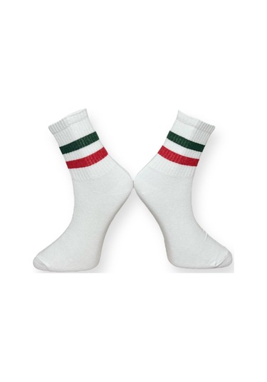 2'li Unısex Çizgili Yeşil-turuncu Ve Yeşil-kırmızı Şeritli Esnek Nem Alabilen Pamuklu Spor Soket Çoraplar Çok Renkli 2'li Unısex Çizgili Yeşil-turuncu Ve Yeşil-kırmızı Şeritli Esnek Nem Alabilen Pamuklu Spor Soket Çoraplar Çok Renkli