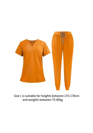 Suntek Kadın Fırçalama Üniforma Seti V Yaka Ve Jogger Sarı-l