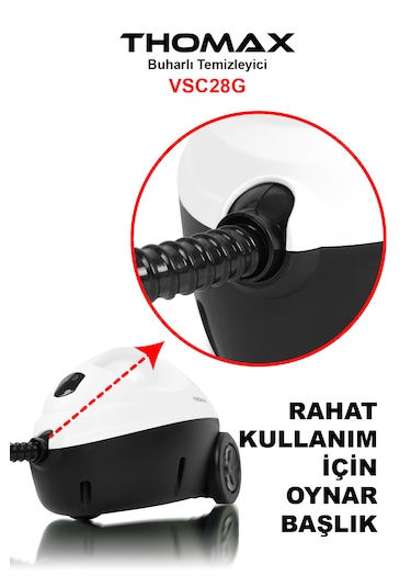 Thomax VSC28G Çok Fonksiyonlu 1500 W Buharlı Temizlik Makinesi