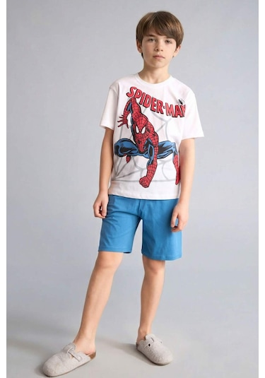 Defacto Marvel Comıcs Regular Fıt 2li Pijama Takımı Erkek Çocuk H4107a826hswt34 Beyaz-wt34