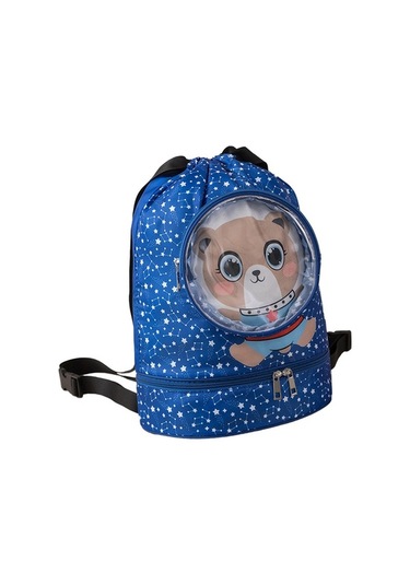 Fastbuy Geniş Açık Mavi Spor Çantası, Su Geçirmez, Ayakkabı/yüzlük Bölümü Varsa, Portatif Mavi Ahtapot Desenli Açık Mavi