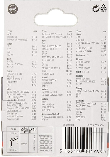 Bosch Zımba Teli Tip53 6mm 1000 Adet 1609200326