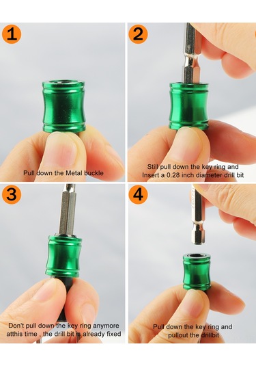 Kangvka Alüminyum Anahtar Zinciri Uzatma Kolu, 1/4 İnç Hızlı Hex Shaft, 500g Taşıma Kapasitesi, 6 Renkli, Cep Boyutu, Tornavida Ucu Tutucu Seti