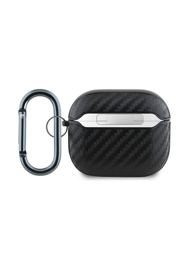 Airpods Uyumlu 3. Nesil Kılıf Redbull Lisanslı Pu Karbon Fiber Tasarımlı Askı Aparatlı Kapak Siyah