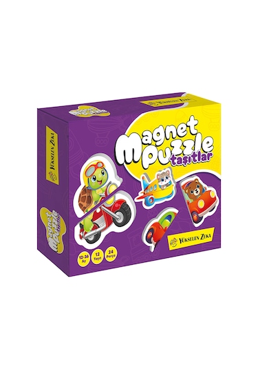 Yükselen Zeka 12-36 Ay İlk Magnet Puzzle - Taşıtlar