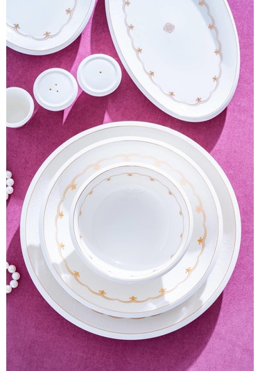 Paradise 12 Kişilik 54 Parça Porselen Yemek Takımı Beyaz