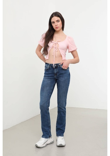 Kadın Likralı Jean Pantolon Mavi 001