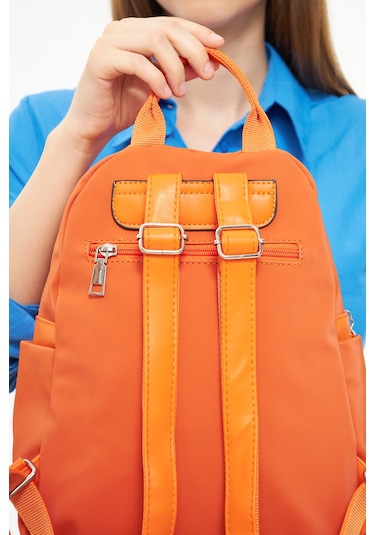 Morpelikan Orange Fermuar Detaylı Kadın Sırt Çantası Orange