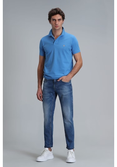 Lufian Erkek Laon Smart Polo T-shirt 111040164 Mavi Lufian Erkek Laon Smart Polo T-shirt 111040164 Mavi