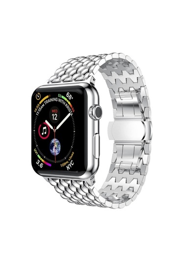 Dragon Ölçekli Doku Metal İzleme Bandı Ultra 49mm Ve Watch Ultra 2 49mm / Serisi 9 & 8 Ve 7 45mm / Se 3 & Se 2 & 6 & Se & 4 44mm / 3 & 2 & 1 42mm