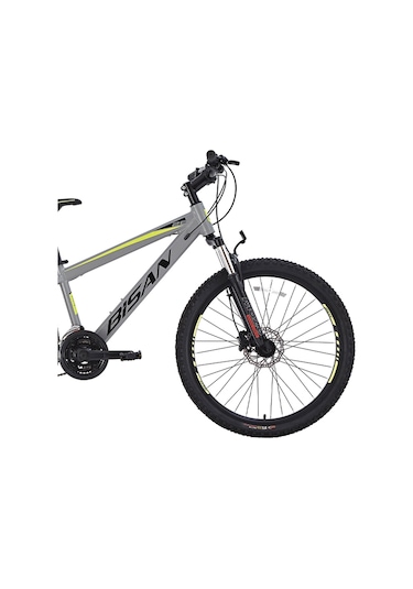 Bisan Cooper Dağ Bisikleti 35 Cm Hd 26 Jant 21 Vites Açık Gri Siyah Sarı Açık Gri Sarı