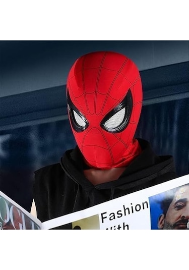 Hareketli Gözlü Örümcek Maskesi, Göz Büyüklüğünde Çene Kontrolü Olan Tam Yüz Maskesi, Çocuklar/yetişkinler İçin Kahraman Cosplay Maskesi