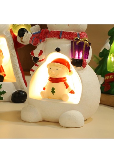 Suntek Işıklı Yılbaşı Süsü Masaüstü Heykeli Kardan-adam