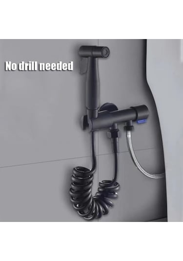 Ulzyvf Taşınabilir Bide Duşu - Paslanmaz Çelik, Basınç Ayarlı, Çok Amaçlı Siyah Siyah