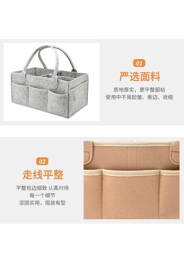 Neevoyu Gri Organik Filtre Bebek Bezi Çantası - Anne Bebek Seyahat Çantası, Dayanıklı Ve Hafif Mutfak/ev Depolama Çantası Gri