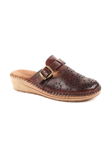 Forelli 80625-h Cary Kahverengi Kadın Hakiki Deri Terlik Kahverengi