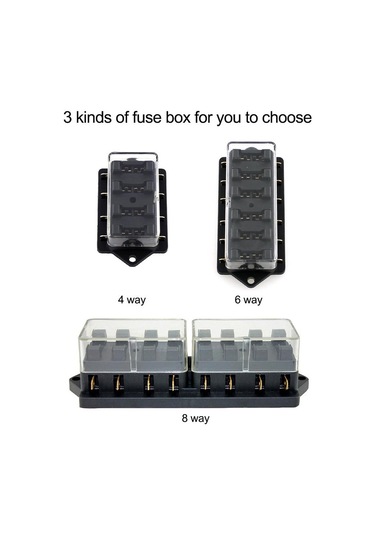 6 Yollu Sigorta Tutucu Kutusu Araba Araç Otomotiv Devre Blade Sigorta Bloğu, 6 Standart Sigortalı