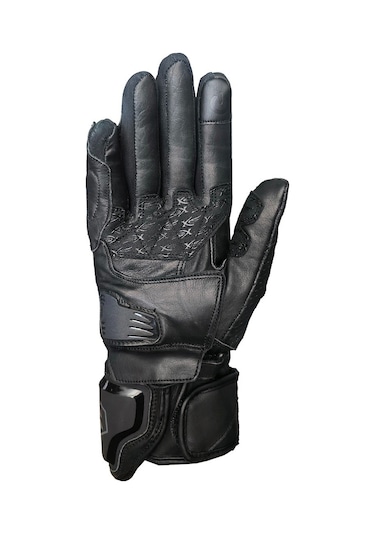 Motosiklet Eldiveni Racing Full Koruma Leather Motorcu Eldiven Siyah