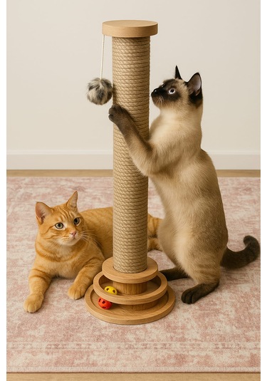 Kedi Tırmalama Çubuğu Ve Oyuncağı - 64cm