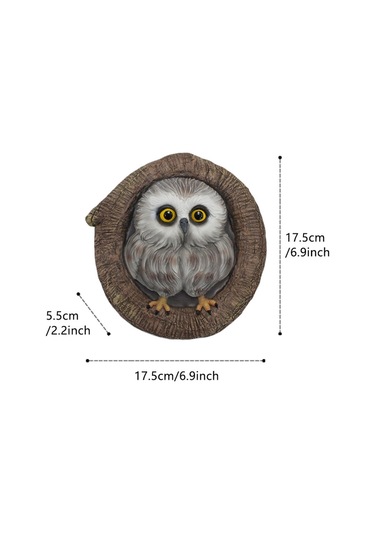 Suntek Reçine Baykuş Heykel Ağacı Süsleme Bahçe Sanatı El