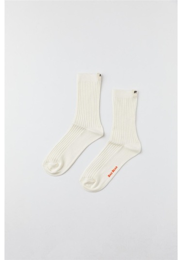 Flake Beyaz Unisex Çorap Beyaz