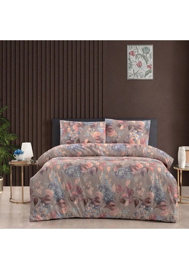 Kristal Taç Çift Kişilik Terry Cotton Arlo Kahve Nevresim Takımı Kahverengi