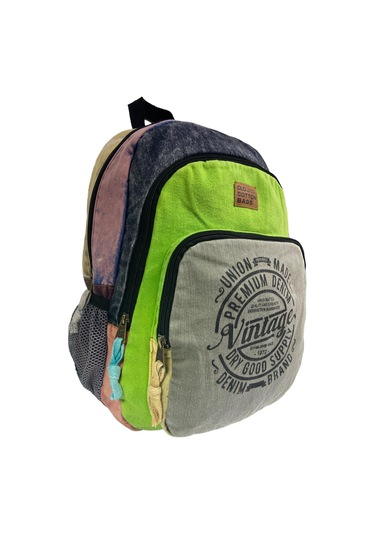 Kaliteli Vintage Disayn Sırt Gezi Çantası New Patchwork 5017 Gri