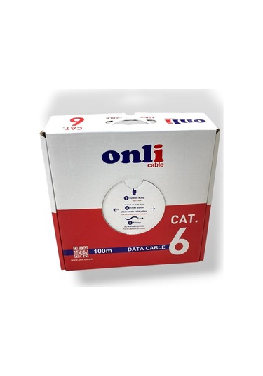 Onli 23awg Utp Cat6 Network Kablosu Şeffaf 100mt Yerli Üretim