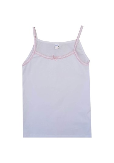 Seher Yıldızı İp Askılı Penye Pamuklu Kız Çocuk Atlet 6'lı - Beyaz