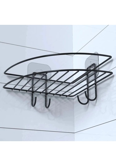 Yapışkanlı Banyo Köşeliği Kancalı Köşe Rafı Duş Şampuanlık Duvar Düzenleyici Organizer Raf 5365 Çok Renkli