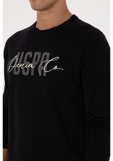 U.S. Polo Assn. Erkek Regular Fit Bisiklet Yaka Siyah İnce Sweatshirt 50315570-VR046 U.S. Polo Assn. Erkek Regular Fit Bisiklet Yaka Siyah İnce Sweatshirt 50315570-VR046