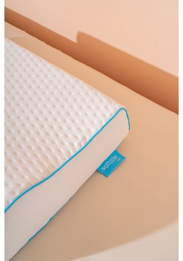 Boyun Destekli Ortopedik Visco Yastık 45x31x10/7 Cm Beyaz