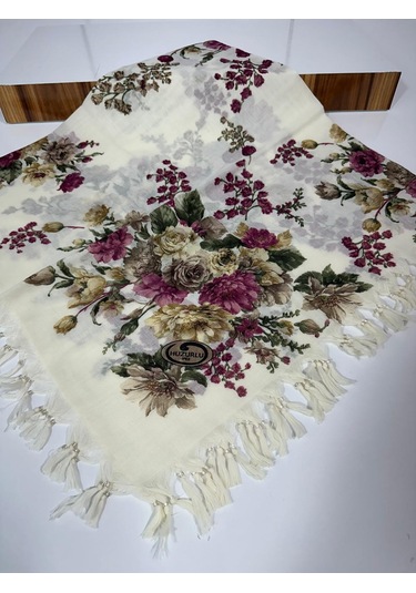 Sökme Boncuklu Pamuk Yazma - 05651 Krem